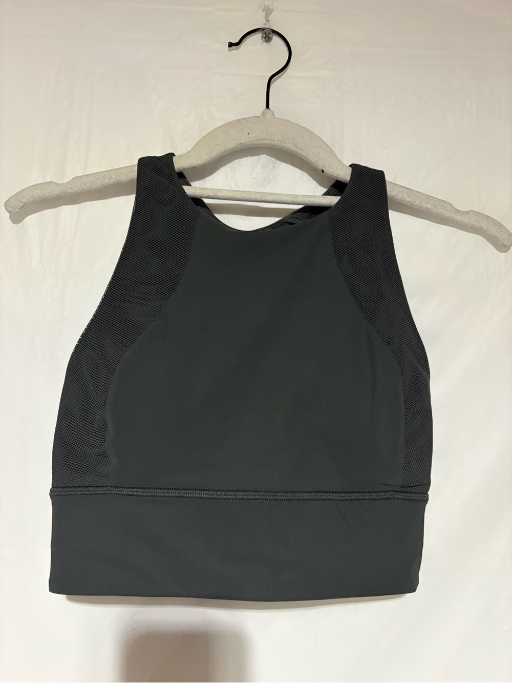 lululemon athletica Black/gray High-Neck Mesh-Panel Sports Bra